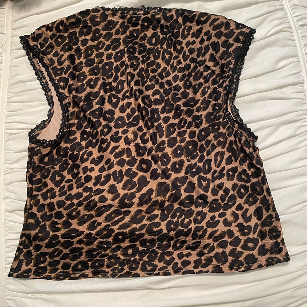 Reformation Cherry Silk Top Brown - Size 8 - Picture 5 of 7